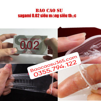 Bao cao su sagami 0.02 siêu mỏng và trong suốt