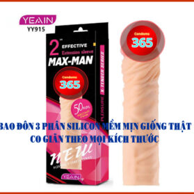 Bao Cao Su Đôn Dên 3 Phân Maxman usa mềm mịn giống thật